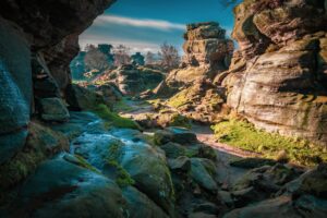 An ultimate UK family staycation should include a trip to the adventurous Brimham Rocks.