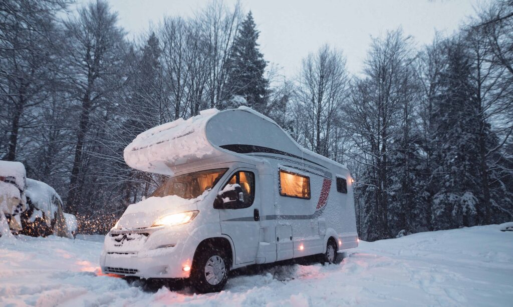 winter camping in motorhome