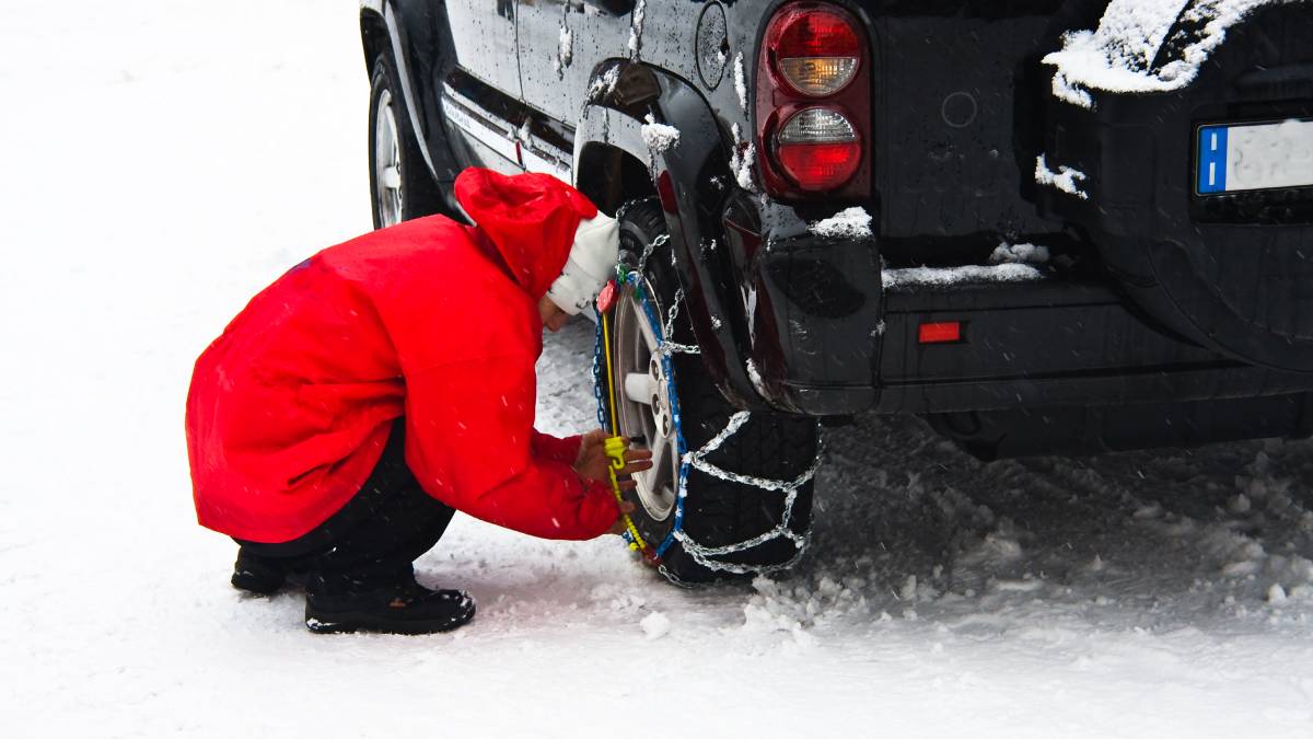 RV tire chains for winter camping Indie Campers