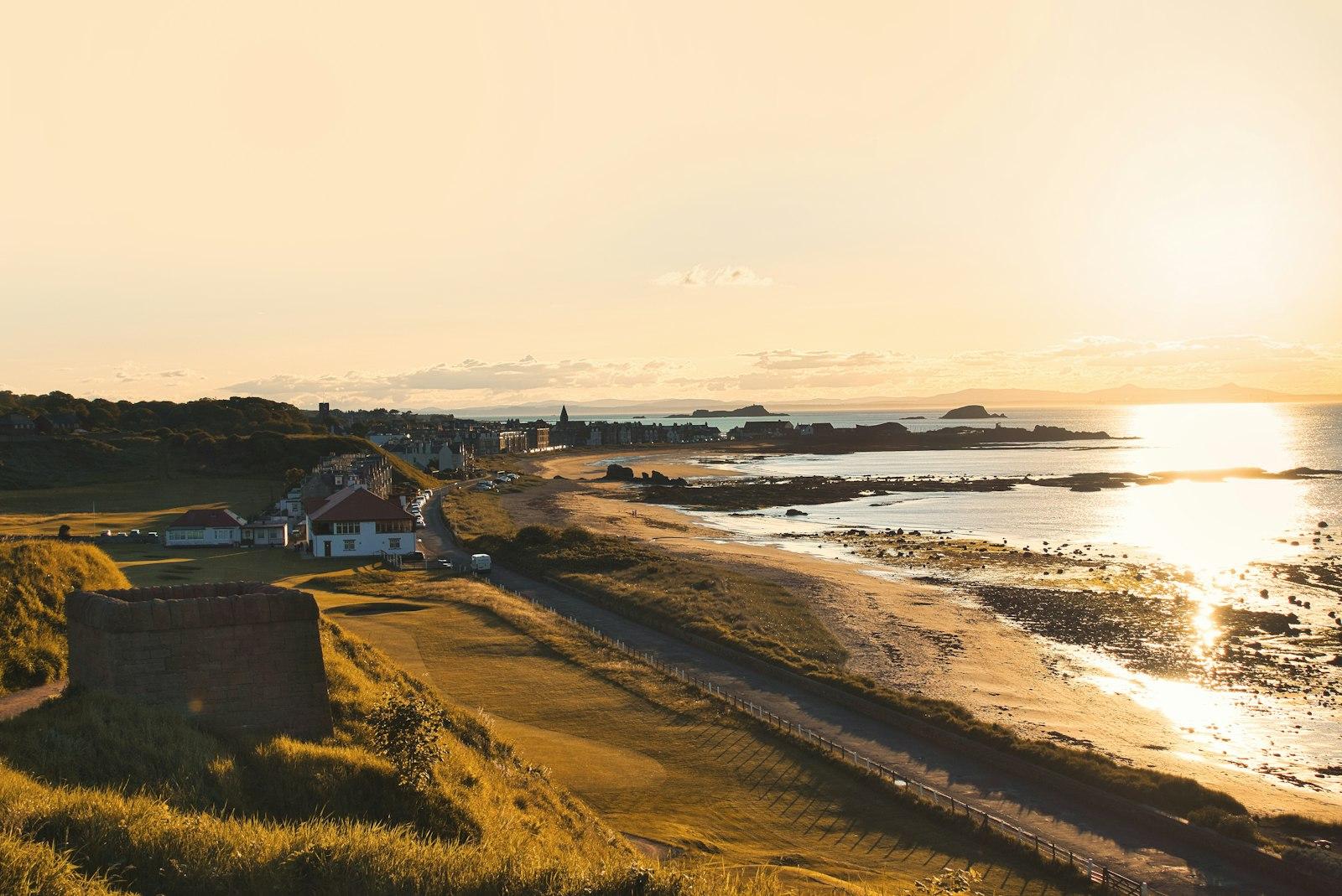 North Berwick and the East Lothian coast at sunset