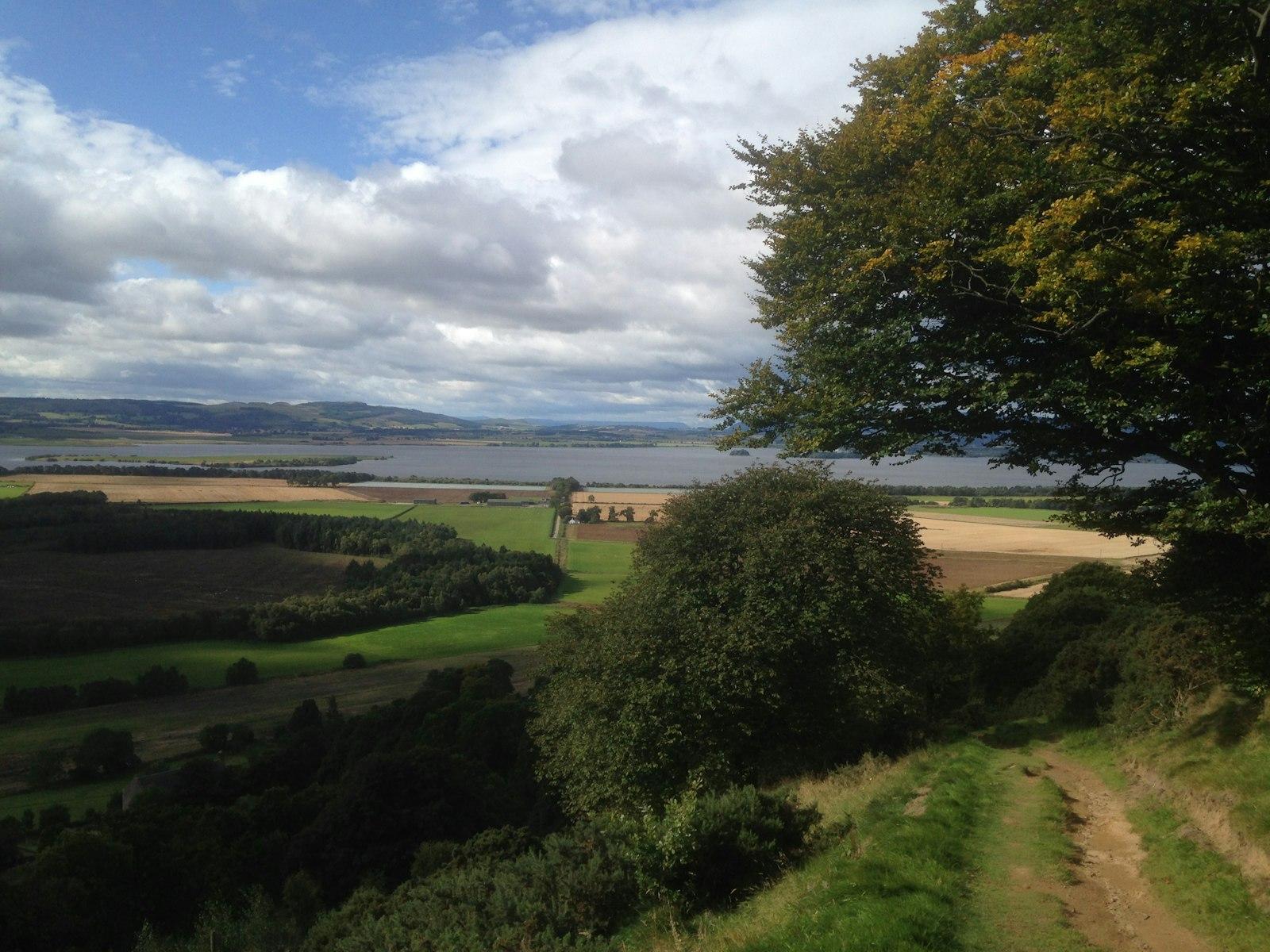 View over the Lothian countryside towards the Firth of Forth