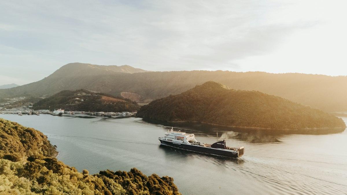 Cook Strait ferry arriving in Picton on the Wellington-Picton crossing